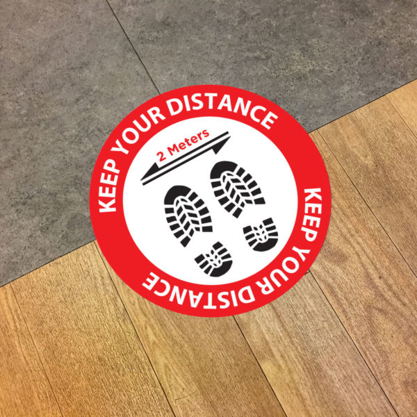 distancing floor stickers