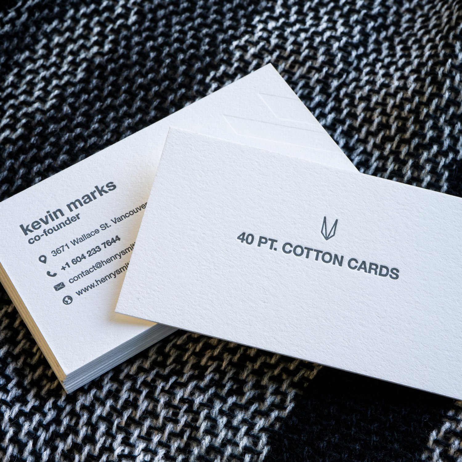 Cotton Letterpress Business Cards printed in Toronto